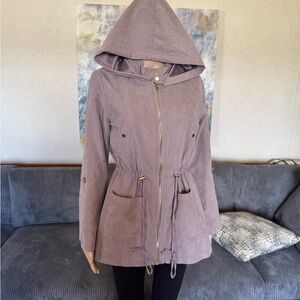 Women's Utility Jacket with Hood in Mauve